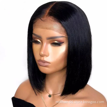 Wholesale Cheap Short wigs Human Hair Virgin Brazilian Bob Wigs Human Hair Lace Front Wigs For Black Women